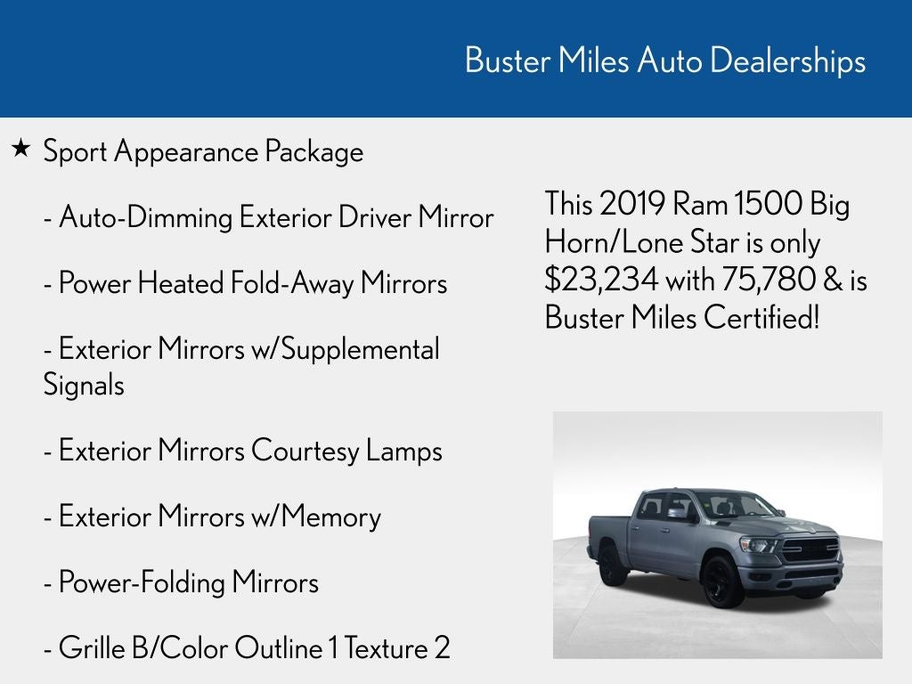 2019 RAM 1500 Big Horn/Lone Star